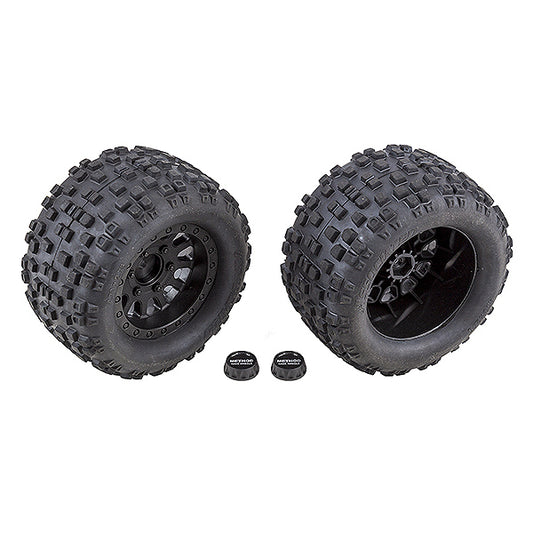 Team Associated Rival MT10 Blk Method Wheels/Tyres Mounted AS25841
