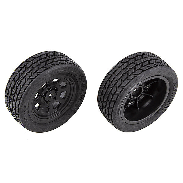 Team Associated SR10 Front Wheels with Street Stock Tyres AS71194