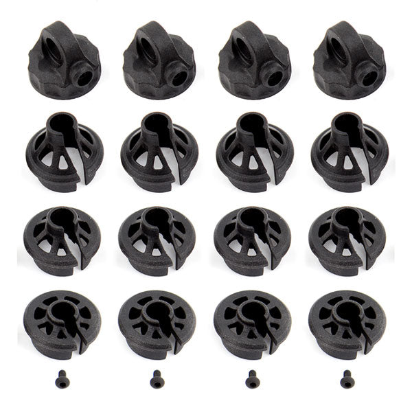 Team Associated B6.1/B74 Shock Caps and Spring Cups AS91814