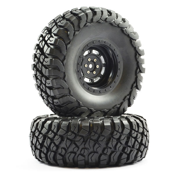 FTX Mauler 2.2" All Terrain Tyres Pre-Glued On Black Wheels (2) FTX8766B