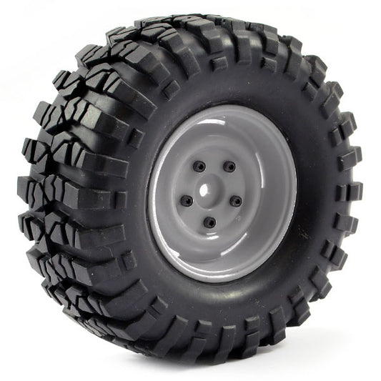 Fastrax 1:10 Crawler Sawblock 1.9 Scale Grey Wheel ø108mm Tyre (Pair) FAST1266G
