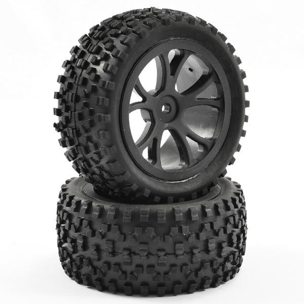 Fastrax 1:10 Mounted Cuboid Buggy Rear Tyres 10-Spoke FAST0037B