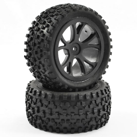 Fastrax 1:10 Mounted Cuboid Buggy Rear Tyres 10-Spoke FAST0037B