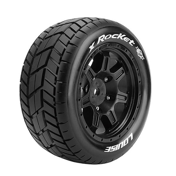 Louise RC X-Rocket Black Mounted X-Maxx Hex 24mm L-T3295B