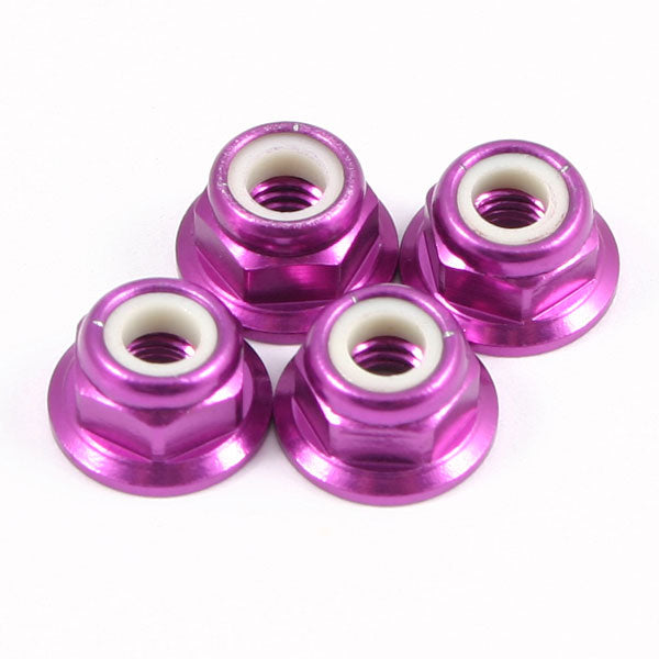 Fastrax M4 Pink Flanged Locknuts 4Pcs FTM4PF