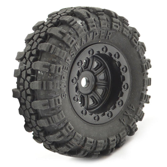 FTX Outback Mini Swamper Tyre & Wheel Set - Black (4Pc) FTX8859BK