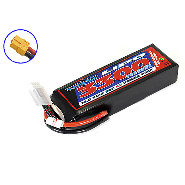 Voltz 3300mAh 14.8V 30C LiPo w/XT60 331G 135mm X 25mm X44mm