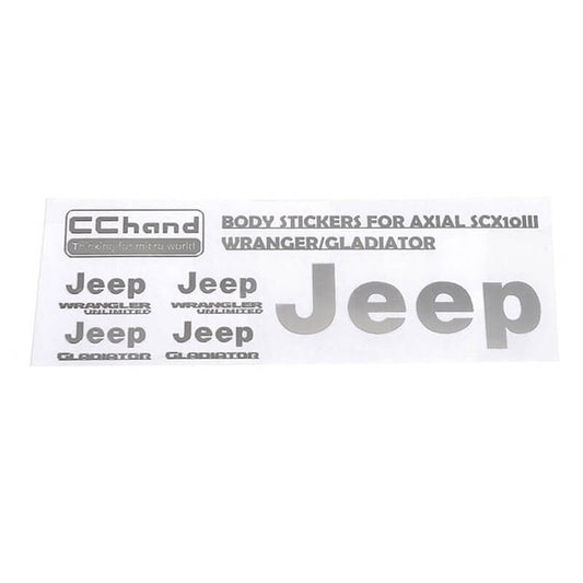 RC4WD Metal Logo Decal Sheet for Axial 1:10 SCX10 III Jeep (Gladiator/Wrangler) (Silver)