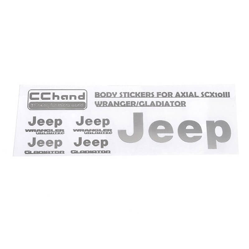 RC4WD Metal Logo Decal Sheet for Axial 1:10 SCX10 III Jeep (Gladiator/Wrangler) (Silver)