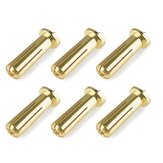 Corally Bullit Connector 5.0mm Male Solid Type Gold Plated Ultra Low Resistance Wire 90Deg 6Pcs