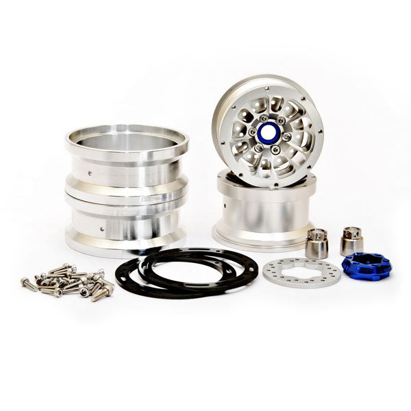 HoBao Dc-1 CNC Alum. Beadlock 1.9" 6-Spoke Wheels Silver (2) H230117S