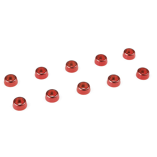 Corally Aluminium Washer for M2 Socket Head Screws Od=6mm Red 10Pcs C-31255