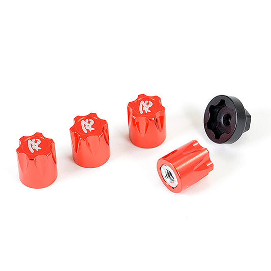 Fastrax Antidust Aluminium M4 Wheel Nut Covers (4Pc) - Red FAST2387R