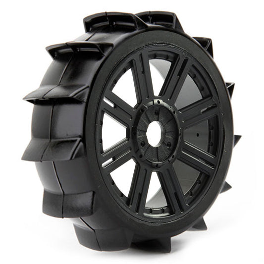 Fastrax 1:8 Paddle Mounted On 8-Spoke Black (Pr) FAST1025B