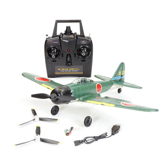 Volantex Mitsubishi Zero 4Ch 400mm Brushed w/Gyro Epp RTF RC Plane V761-15