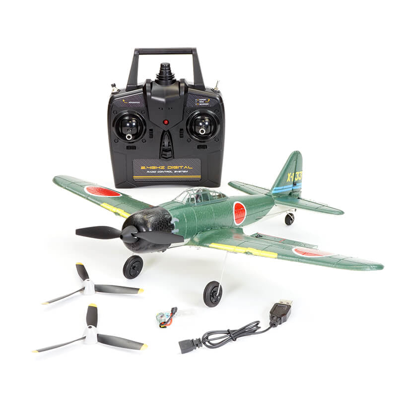 Volantex Mitsubishi Zero 4Ch 400mm Brushed w/Gyro Epp RTF RC Plane V761-15