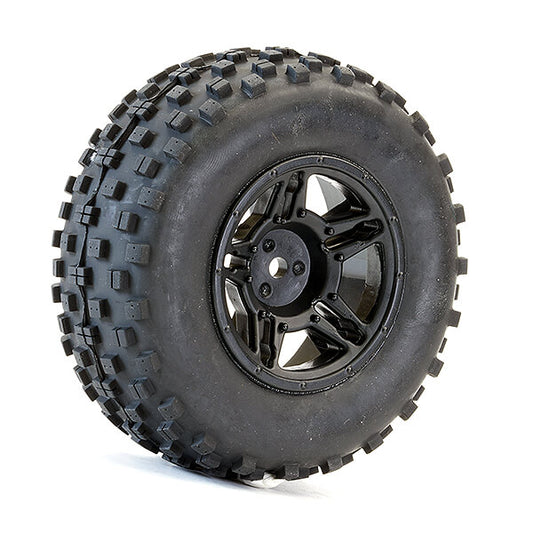 Fastrax 1:10 Sc Rock Block MTd 5-Spoke Black (Slash Rr/Blitz) FAST1106B