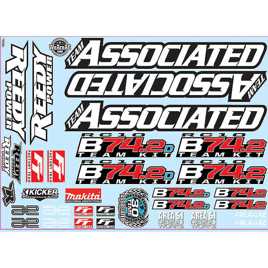 Team Associated RC10B74.2 Decal Sheet AS92356