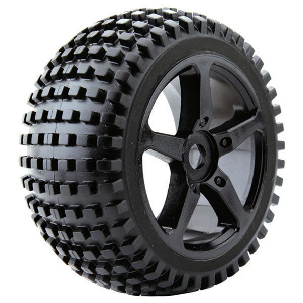 Fastrax 1:8 Truggy Rock MTd On 5-Spoke Black 0 Offset(Pr) FAST1094B-0