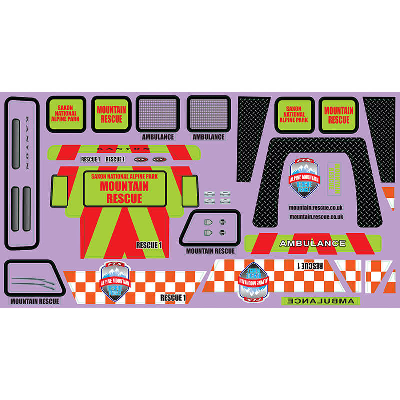 FTX Kanyon Mountain Rescue Decal Sheet FTX8490RD