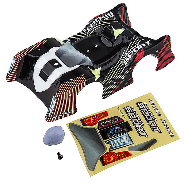Team Associated Nano Sport Red/Black Bodyshell w/Decals AS21602