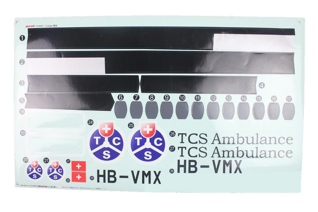 Dynam Cessna 550 Turbo Jet Decal DYN-TURBO-014