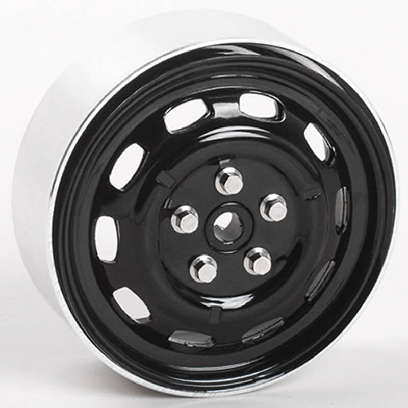 RC4WD Stamped Steel 1.7" 10-Oval Hole Wheels (Black) Z-W0313