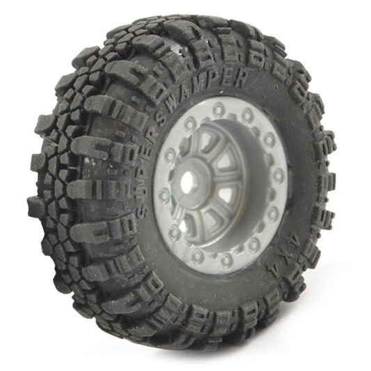 FTX Outback Mini Swamper Tire & Wheel Set - Grey (4Pc) FTX8859G