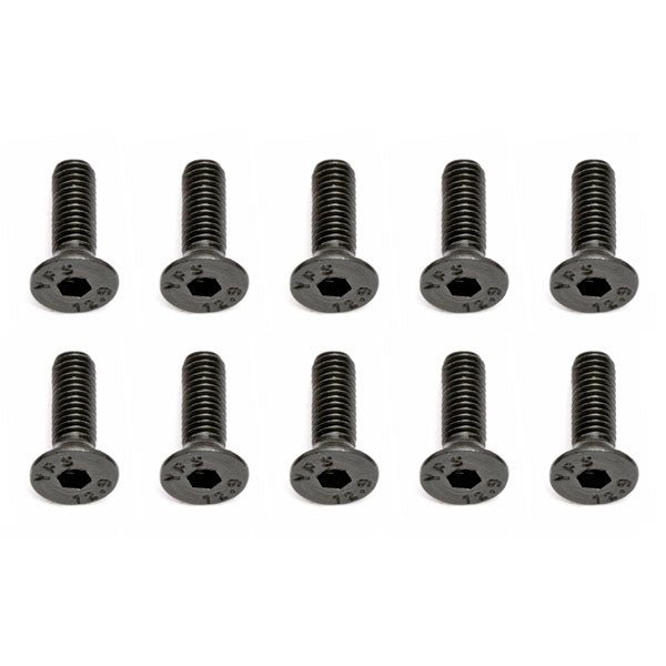 Team Associated M3 X 10 Flat Head Hex Screw (10) AS25202