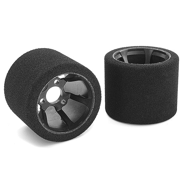 Corally Attack Foam Tyres 1:12 Circuit 30 Shore Pink Rear Carbon Rims 2Pcs C-14725-30