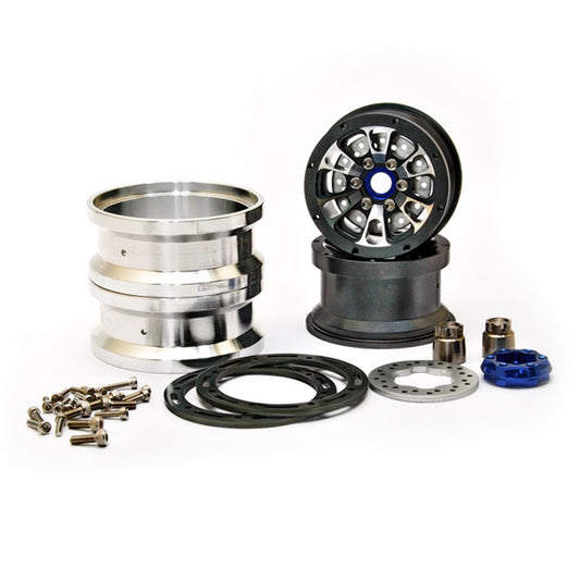 HoBao Dc-1 CNC Alum. Beadlock 1.9" 6-Spoke Wheels Black (2) H230117B