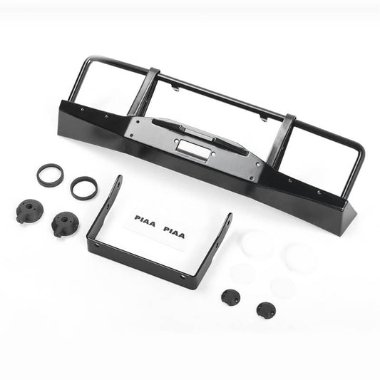 RC4WD Oxer Metal Front Winch Bumper w/Lights for Js Scale 1:10 Range Rover Classic Body