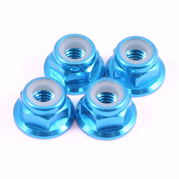 Fastrax M4 Blue Flanged Locknuts 4Pcs FTM4BF
