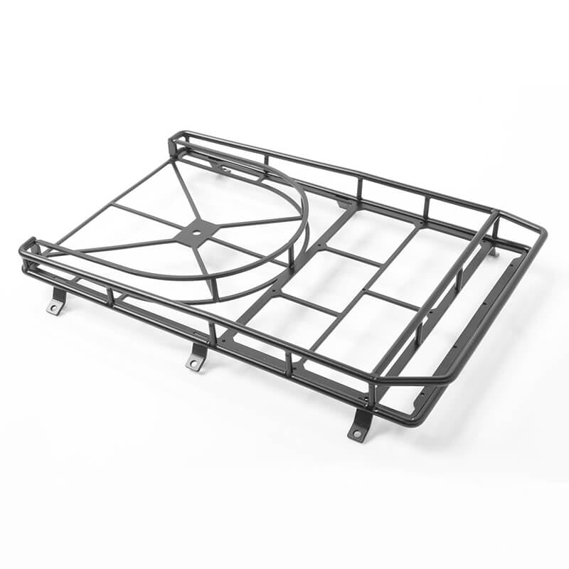 RC4WD Krabs Roof Rack w/Spare Tyre Mount for Axial SCX10 II Xj (Black)