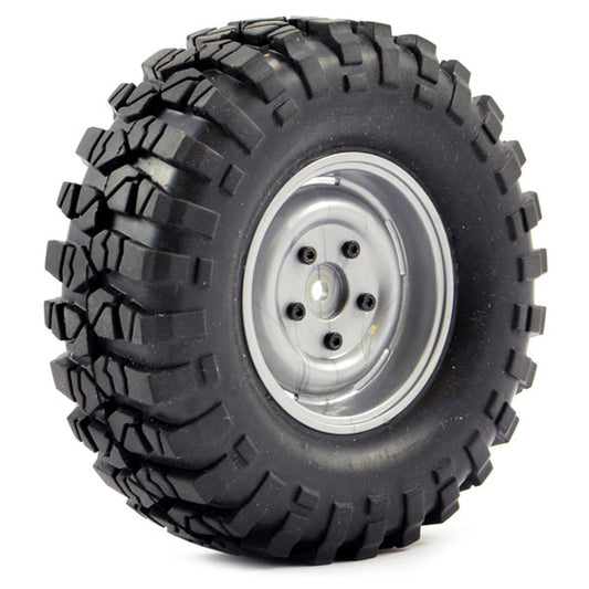FTX Outback Pre-Mounted Steel Lug/Tyre (2) - Grey FTX8172G