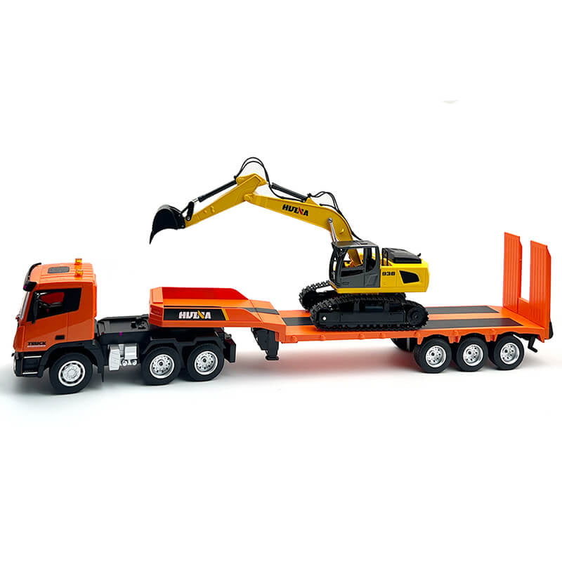 HuiNa 9Ch RC Platform Trailer & 6Ch Excavator 2.4G Set 1:24 CY1319