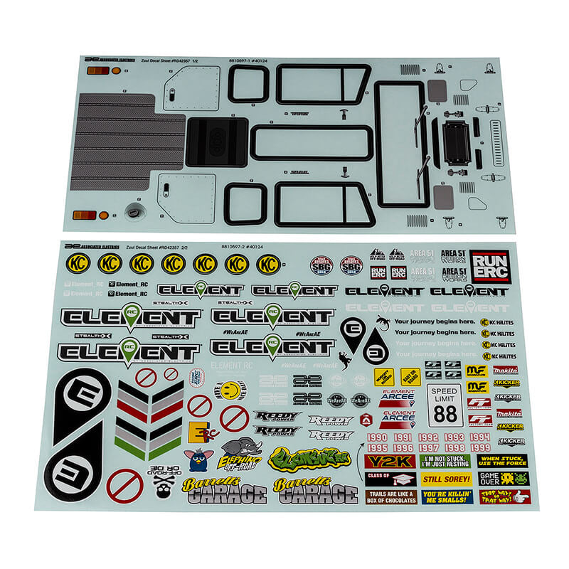 Element RC Enduro Zuul Decal Sheet EL42357