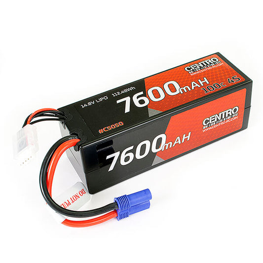 Centro 4S 7600mAh 14.8V 100C Hardcase LiPo Battery EC5 C5050EC5