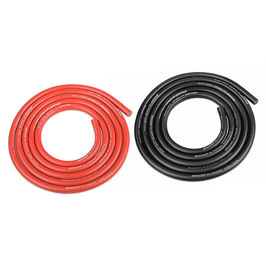 Corally Ultra V+ Silicone Wire Super Flexible Black and Red 12AWG 1731/0.05 Strands Od 4.5mm 2 X 1M