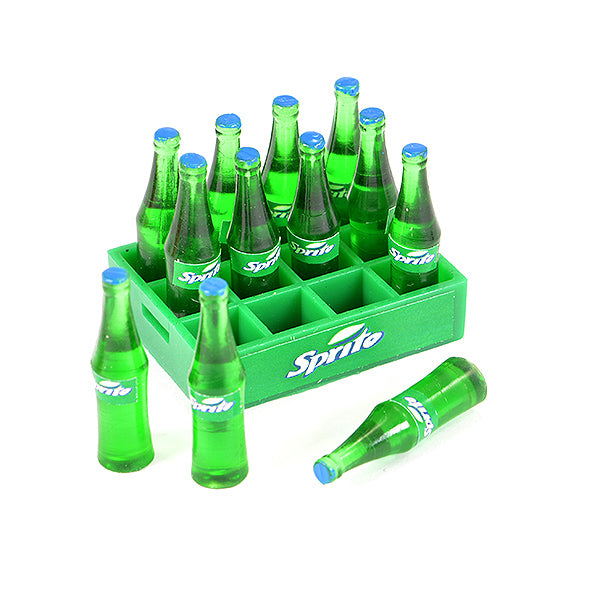 Fastrax Scale Soft Drink Crate w/Bottles Lemonade Green FAST2352C