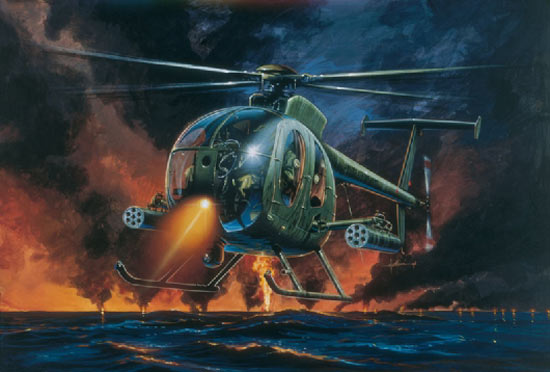 ITALERI AH-6 Night Fox Helicopter 017 1:72 Aircraft Model Kit