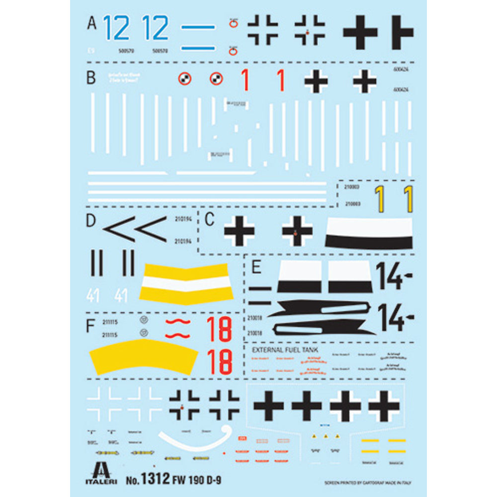 Italeri 1312 Focke-Wulf Fw190 D-9 1:72 Model Kit