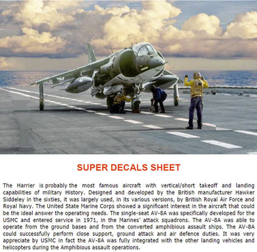 ITALERI AV-8A Harrier 1410 1:72 Aircraft Model Kit