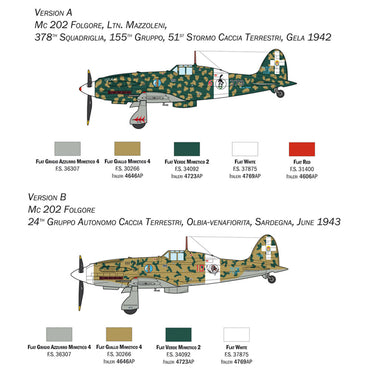Italeri 1439 MC.202 Folgore 1:72 Plastic Model Aircraft Kit
