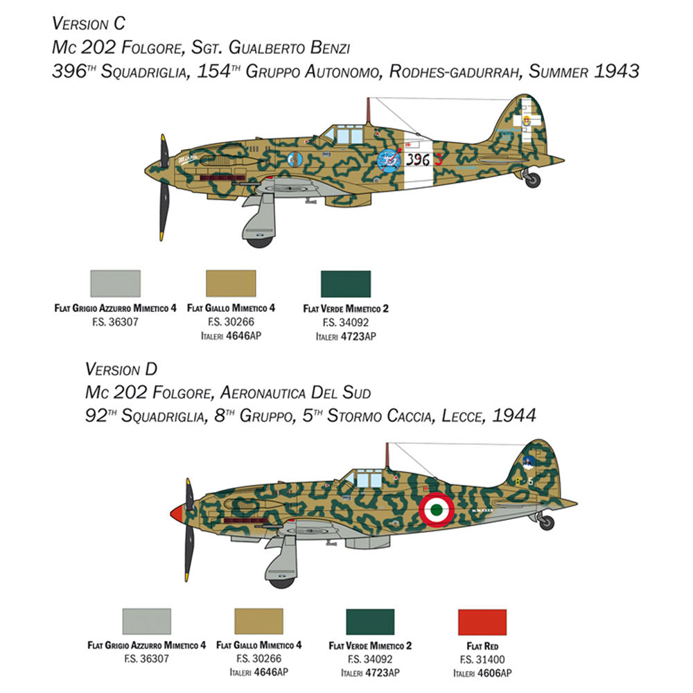 Italeri 1439 MC.202 Folgore 1:72 Plastic Model Aircraft Kit