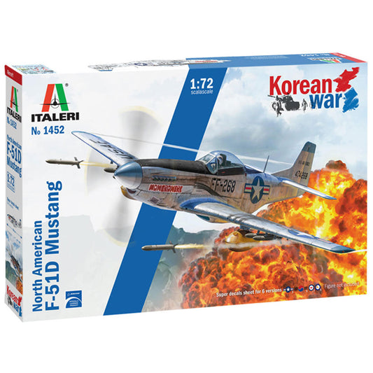 Italeri 1452 North American F-51D Mustang Korean War - 1:72 Plastic Model Kit