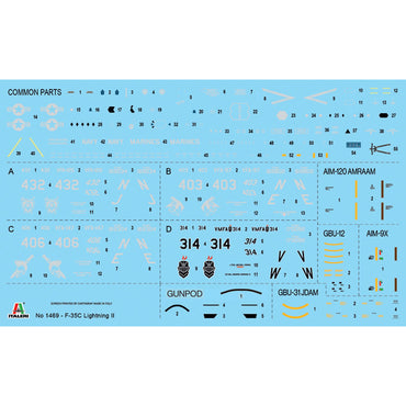 Italeri 1469 F-35C Lightning II CATOBAR Version 1:72 Model Kit