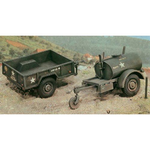 ITALERI 250gal. S Tank Trailer and M101 Car 229 1:35 Military Vehicle Model Kit