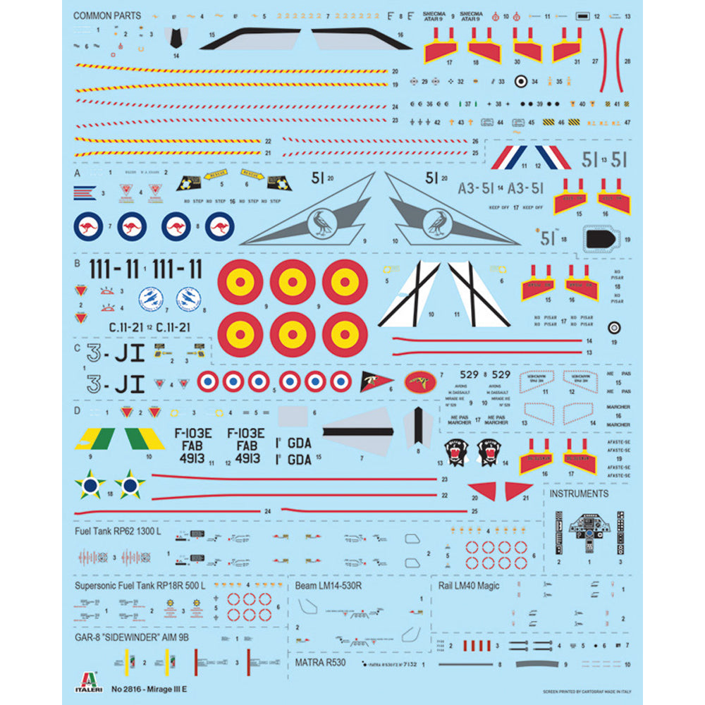 Italeri 2816 Dassault Mirage IIIE 1:48 Model Kit