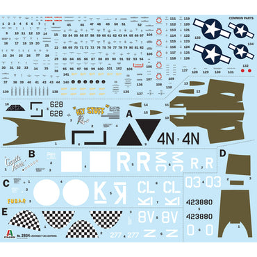 Italeri 2834 Lockheed P-38 J Lightning 1:48 Model Kit